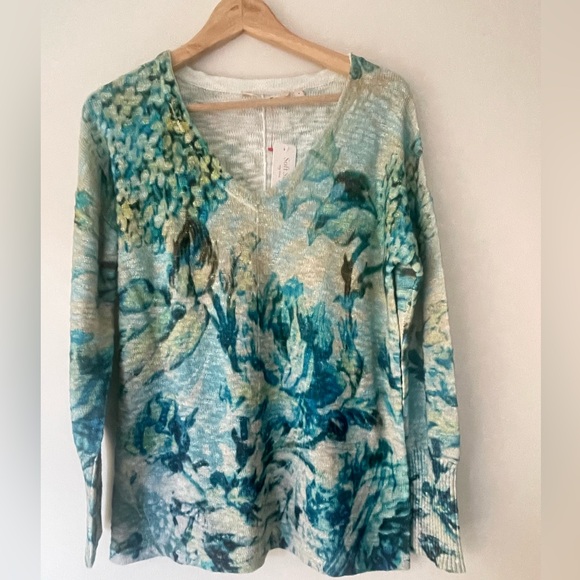 Soft Surroundings V-Neck Long Sleeve Sweater - Picture 1 of 13